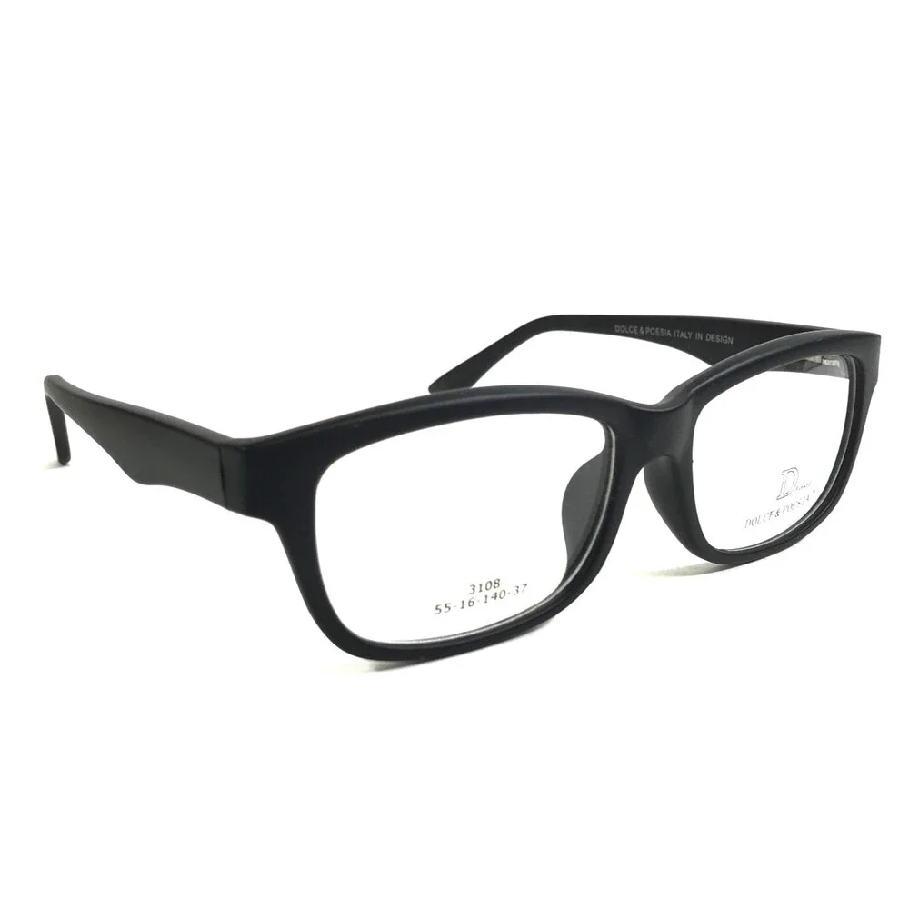 Dolce & Poesia Eyeglasses Frames 3108 37 M. Blk Matte Black Rectangle 55-16-140